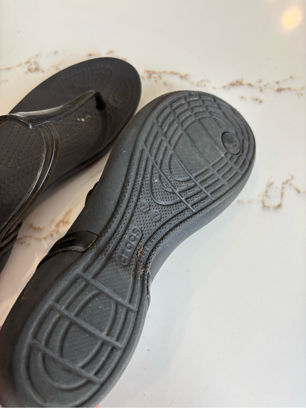 CROCS Women's Black T-Strap Jelly Sandal - Picture 3 of 3